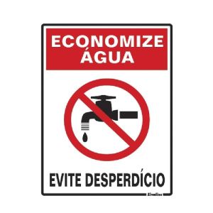 PLACA SINAL POLIEST ECON AGUA 15 X 20 CM PROMO