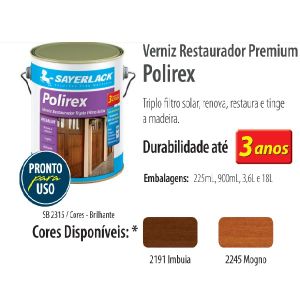 VERNIZ  225 ML EXTERNO FILTRO TRIPLO SOLAR MOGNO POLIREX PROMO10